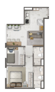 02 Dorms - 47,73 m²